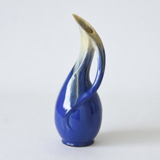 【ヴィンテージ】1950年代西ドイツÜbelacker Keramik（ユーベラッカー・ケラミック）Art Pottery Flower Vase（フラワーベース）ブルー
